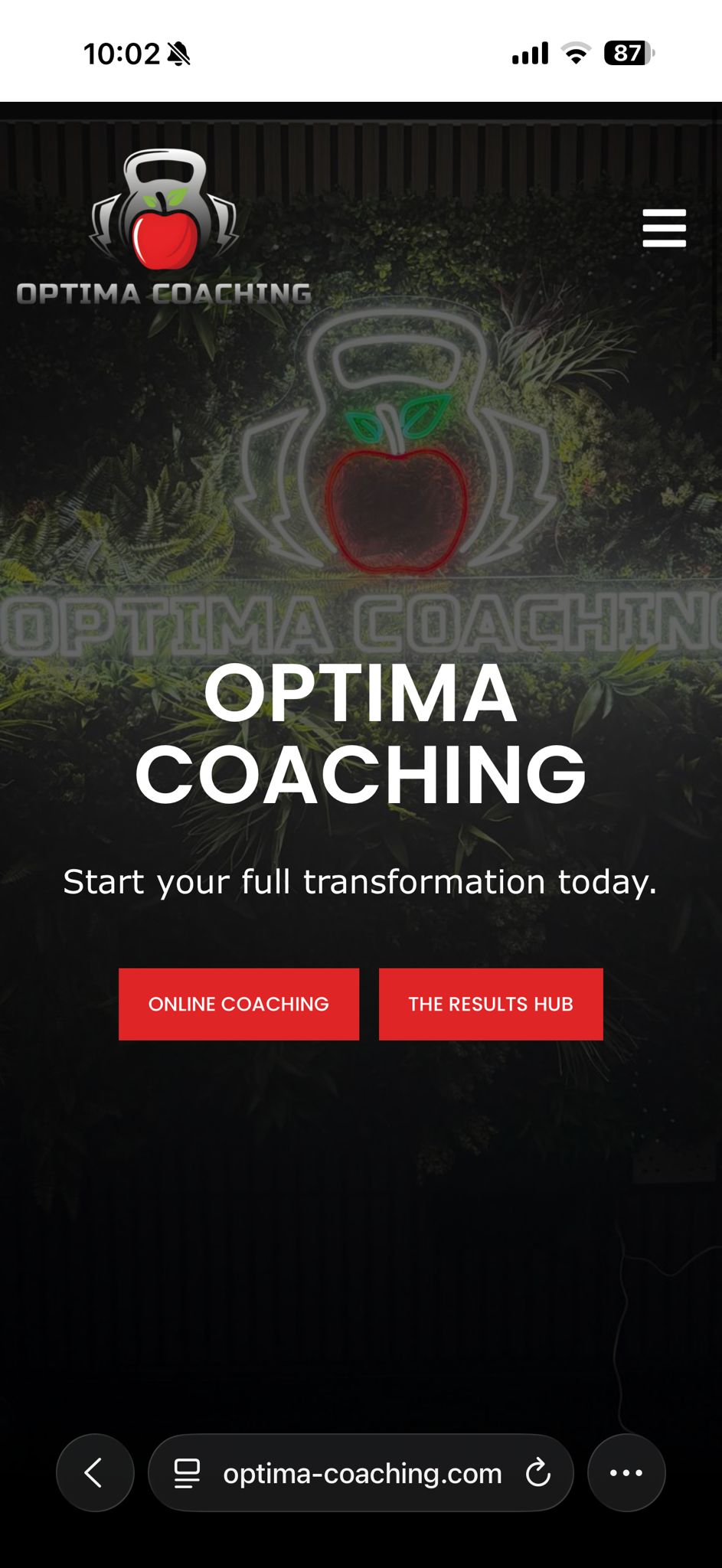 Optima Coaching mobile screenshot